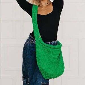 Green Quilted Shoulder Bag
